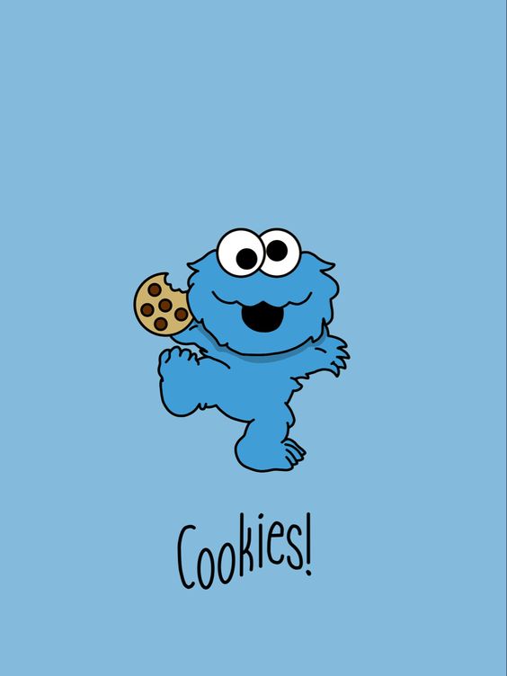 Sesame Street Cookie Monster simple blue drawing
