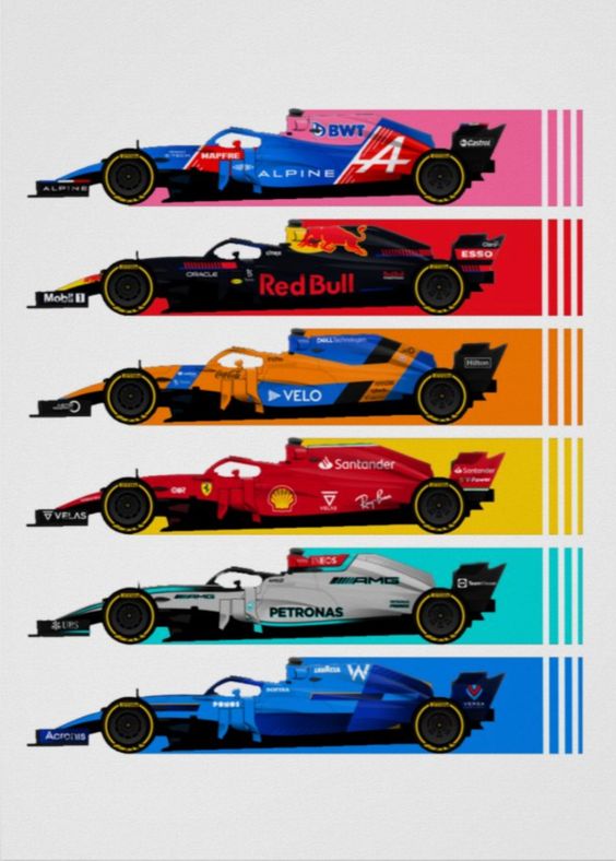 Colorful F1 Teams List