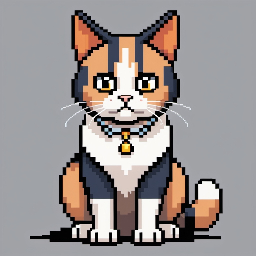 AI Annoyed Pixel Calico Cat