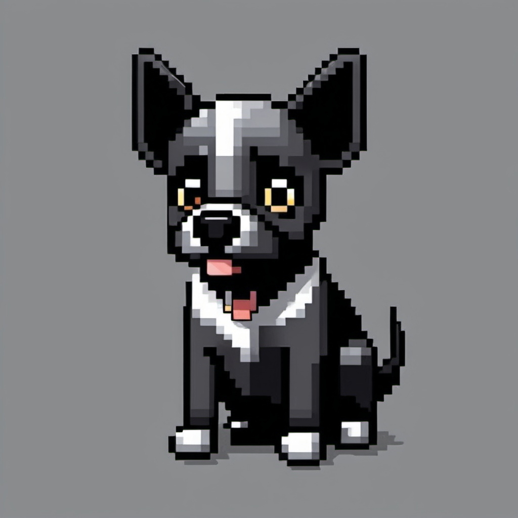 AI Pixel Black Puppy